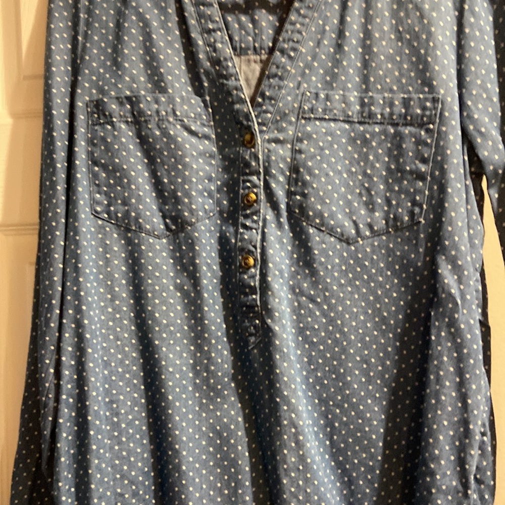 Polka Dot Chambray - Picture 3 of 5